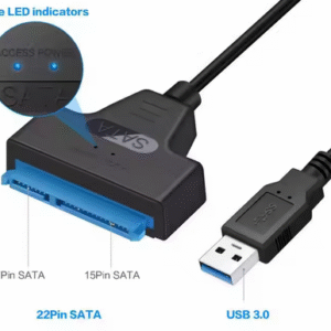Câble convertisseur adaptateur de disque dur USB 3.0 vers SATA 3.0 III haute vitesse pour disque dur HDD/SSD de 2.5 pouces