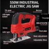 KAFUWELL PA5439 550w 65mm Portable Laser Wooden Jigsaw Saw Machine Wood Cutting Machine for Marble